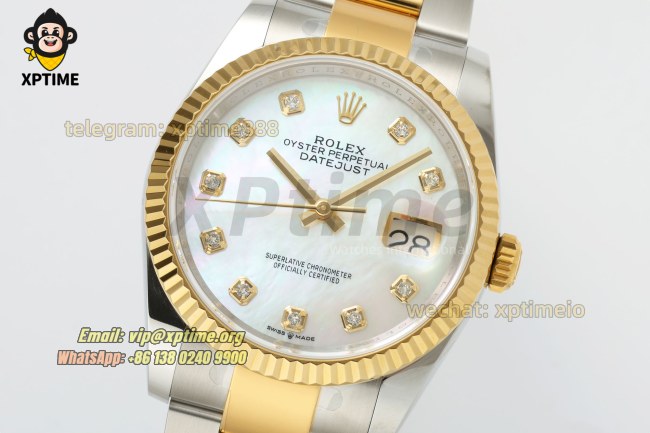 Datejust 126233 36mm ARF Mop/Diamond on Oys YG/SS Bracelet SH3235 Super Clone Datejust 126233 36mm ARF Mop/Diamond on Oys YG/SS Bracelet SH3235 Super Clone