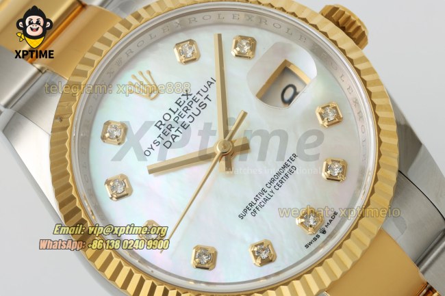 Datejust 126233 36mm ARF Mop/Diamond on Oys YG/SS Bracelet SH3235 Super Clone Datejust 126233 36mm ARF Mop/Diamond on Oys YG/SS Bracelet SH3235 Super Clone