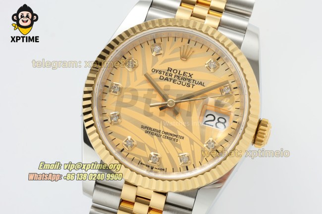 Datejust 126233 36mm ARF YG Palm Motif/Diamond on Jub YG/SS Bracelet SH3235 Super Clone Datejust 126233 36mm ARF YG Palm Motif/Diamond on Jub YG/SS Bracelet SH3235 Super Clone