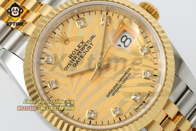 Datejust 126233 36mm ARF YG Palm Motif/Diamond on Jub YG/SS Bracelet SH3235 Super Clone Datejust 126233 36mm ARF YG Palm Motif/Diamond on Jub YG/SS Bracelet SH3235 Super Clone