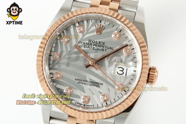 Datejust 126231 36mm ARF Silver Plam Motif/Diamond on Jub RG/SS Bracelet SH3235 Super Clone (Weighted) Datejust 126231 36mm ARF Silver Plam Motif/Diamond on Jub RG/SS Bracelet SH3235 Super Clone (Weighted)