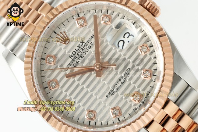 Datejust 126231 36mm ARF Silver Textured/Diamond on Jub RG/SS Bracelet SH3235 Super Clone (Weighted) Datejust 126231 36mm ARF Silver Textured/Diamond on Jub RG/SS Bracelet SH3235 Super Clone (Weighted)