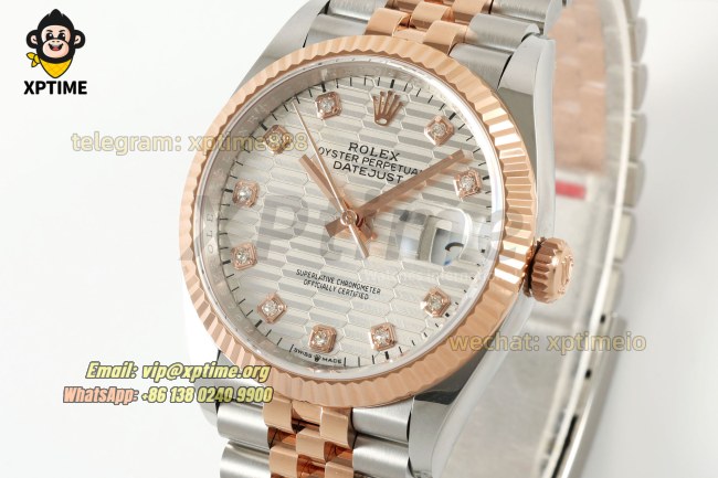 Datejust 126231 36mm ARF Silver Textured/Diamond on Jub RG/SS Bracelet SH3235 Super Clone (Weighted) Datejust 126231 36mm ARF Silver Textured/Diamond on Jub RG/SS Bracelet SH3235 Super Clone (Weighted)