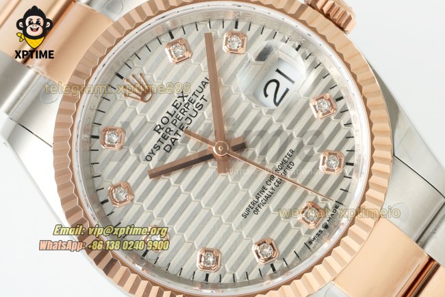 Datejust 126231 36mm ARF Silver Textured/Diamond on Oys RG/SS Bracelet SH3235 Super Clone (Weighted) Datejust 126231 36mm ARF Silver Textured/Diamond on Oys RG/SS Bracelet SH3235 Super Clone (Weighted)