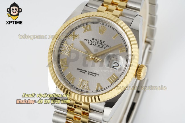 Datejust 126233 36mm ARF Silver/Roman on Jub YG/SS Bracelet SH3235 Super Clone Datejust 126233 36mm ARF Silver/Roman on Jub YG/SS Bracelet SH3235 Super Clone
