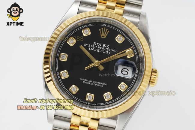 Datejust 126233 36mm Clean Black/Diamond on Jub YG/SS Bracelet SH3235 Super Clone Datejust 126233 36mm Clean Black/Diamond on Jub YG/SS Bracelet SH3235 Super Clone