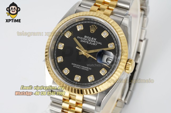 Datejust 126233 36mm Clean Black/Diamond on Jub YG/SS Bracelet SH3235 Super Clone Datejust 126233 36mm Clean Black/Diamond on Jub YG/SS Bracelet SH3235 Super Clone