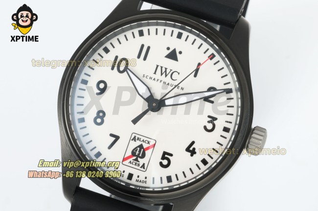 Pilot’s Ace 40mm BLSF Black/Numeral on DLC/RU Strap 9015 Pilot’s Ace 40mm BLSF Black/Numeral on DLC/RU Strap 9015