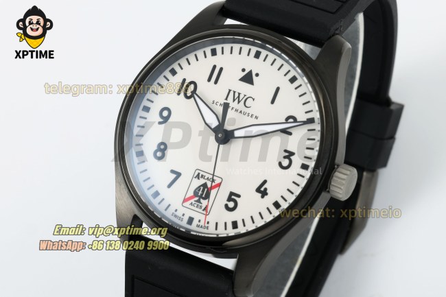 Pilot’s Ace 40mm BLSF Black/Numeral on DLC/RU Strap 9015 Pilot’s Ace 40mm BLSF Black/Numeral on DLC/RU Strap 9015