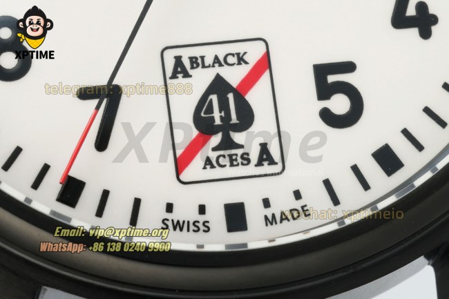 Pilot’s Ace 40mm BLSF Black/Numeral on DLC/RU Strap 9015 Pilot’s Ace 40mm BLSF Black/Numeral on DLC/RU Strap 9015