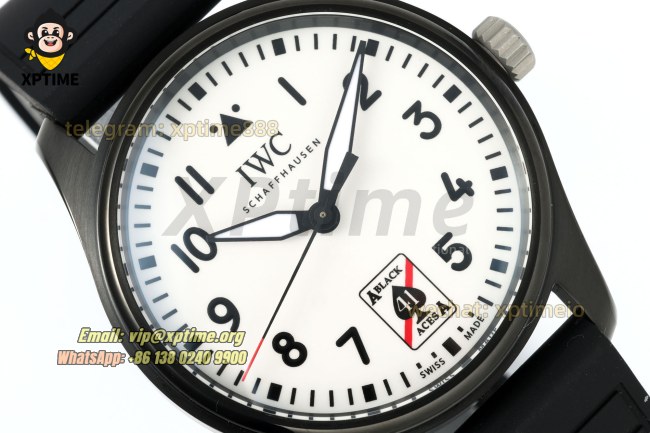 Pilot’s Ace 40mm BLSF Black/Numeral on DLC/RU Strap 9015 Pilot’s Ace 40mm BLSF Black/Numeral on DLC/RU Strap 9015