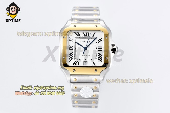 Santos De Cartier 40mm BVF White/Roman on YG/SS Bracelet MY9019 Santos De Cartier 40mm BVF White/Roman on YG/SS Bracelet MY9019