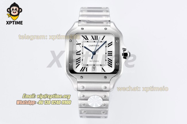 Santos De Cartier 40mm BVF White/Roman on SS/SS Bracelet MY9019 Santos De Cartier 40mm BVF White/Roman on SS/SS Bracelet MY9019