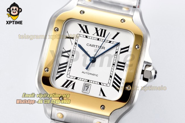 Santos De Cartier 40mm BVF White/Roman on YG/SS Bracelet MY9019 Santos De Cartier 40mm BVF White/Roman on YG/SS Bracelet MY9019