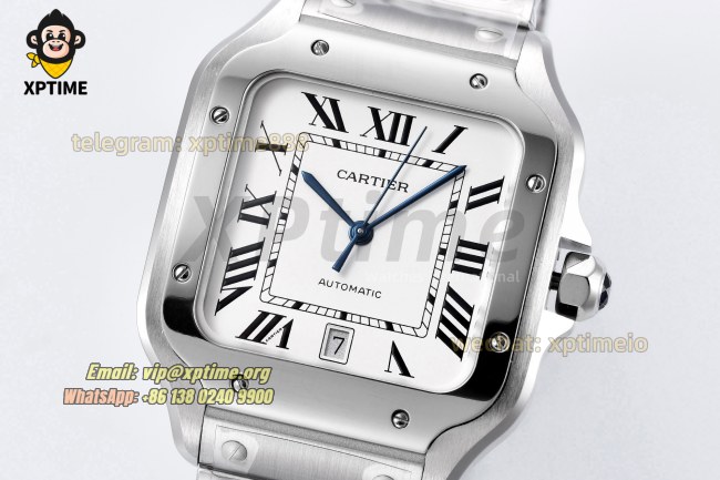 Santos De Cartier 40mm BVF White/Roman on SS/SS Bracelet MY9019 Santos De Cartier 40mm BVF White/Roman on SS/SS Bracelet MY9019