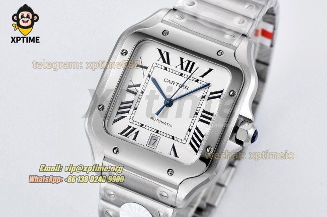 Santos De Cartier 40mm BVF White/Roman on SS/SS Bracelet MY9019 Santos De Cartier 40mm BVF White/Roman on SS/SS Bracelet MY9019