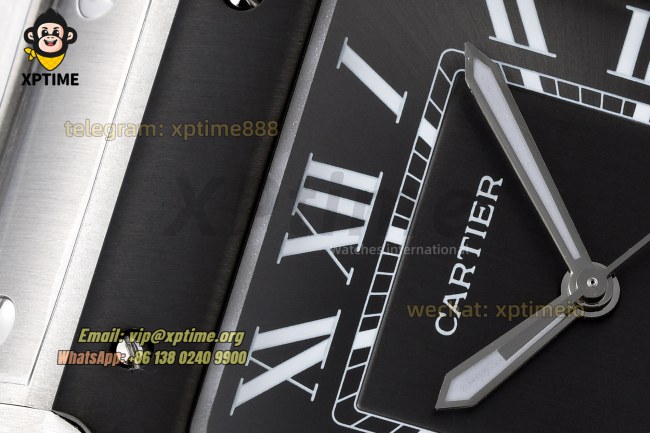 Santos De Cartier 40mm BVF Gray/Roman on DLC/SS Bracelet MY9019 Santos De Cartier 40mm BVF Gray/Roman on DLC/SS Bracelet MY9019