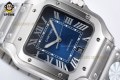 Santos De Cartier 40mm BVF Blue/Roman on SS/SS Bracelet MY9019 Santos De Cartier 40mm BVF Blue/Roman on SS/SS Bracelet MY9019