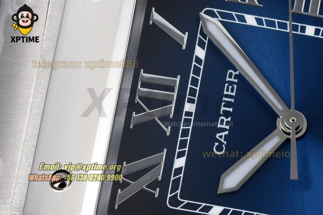 Santos De Cartier 40mm BVF Blue/Roman on SS/SS Bracelet MY9019 Santos De Cartier 40mm BVF Blue/Roman on SS/SS Bracelet MY9019