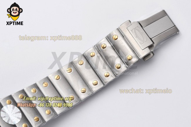 Santos De Cartier 40mm BVF White/Roman on YG/SS Bracelet MY9019 Santos De Cartier 40mm BVF White/Roman on YG/SS Bracelet MY9019
