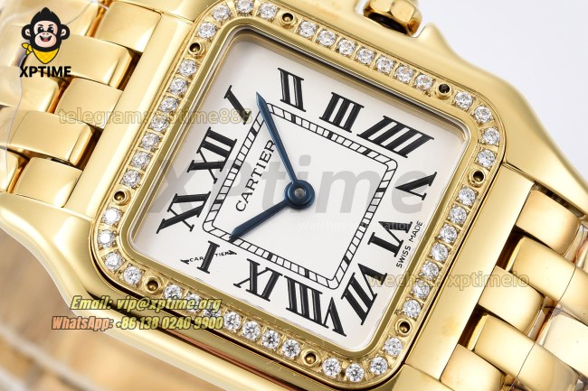 Panthere Secrete De Ladies 27mm BVF White/Roman on YG/YG Bracelet Quartz Panthere Secrete De Ladies 27mm BVF White/Roman on YG/YG Bracelet Quartz