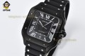 Santos De Cartier Mens XL 40mm BVF Black/Roman on PVD/RU Strap MY9019 Santos De Cartier Mens XL 40mm BVF Black/Roman on PVD/RU Strap MY9019