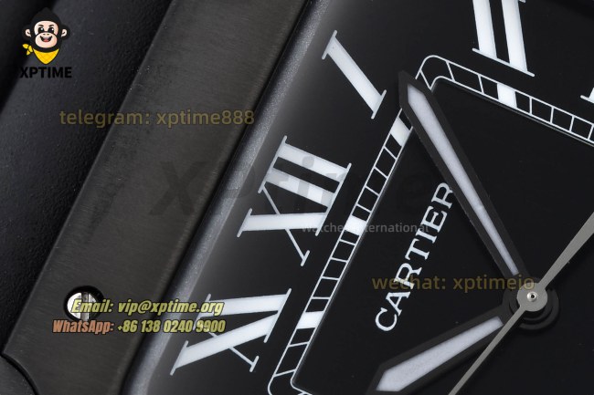 Santos De Cartier Mens XL 40mm BVF Black/Roman on PVD/RU Strap MY9019 Santos De Cartier Mens XL 40mm BVF Black/Roman on PVD/RU Strap MY9019
