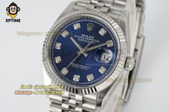 Datejust 126234 36mm Clean Blue/Diamond on Jub SS/SS Bracelet SH3235 Super Clone