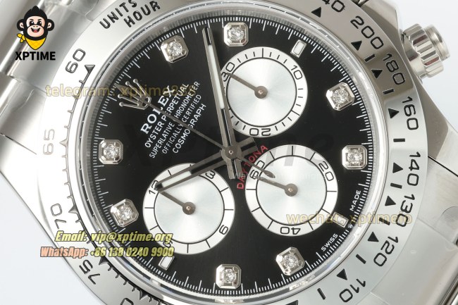 Daytona 126509 40mm CLEAN Black & Steel/Diamonds on SS/SS Bracelet SH4131 Super Clone Daytona 126509 40mm CLEAN Black & Steel/Diamonds on SS/SS Bracelet SH4131 Super Clone