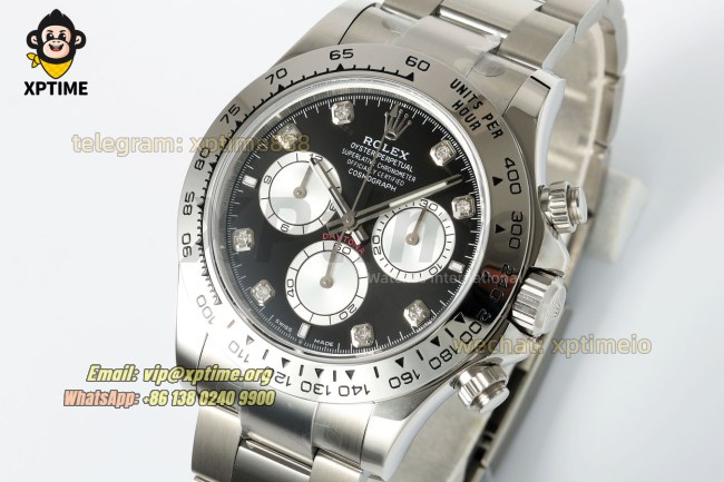 Daytona 126509 40mm CLEAN Black & Steel/Diamonds on SS/SS Bracelet SH4131 Super Clone Daytona 126509 40mm CLEAN Black & Steel/Diamonds on SS/SS Bracelet SH4131 Super Clone