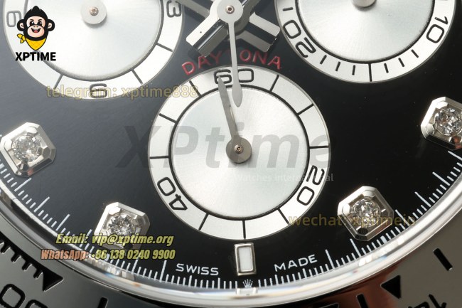 Daytona 126509 40mm CLEAN Black & Steel/Diamonds on SS/SS Bracelet SH4131 Super Clone Daytona 126509 40mm CLEAN Black & Steel/Diamonds on SS/SS Bracelet SH4131 Super Clone