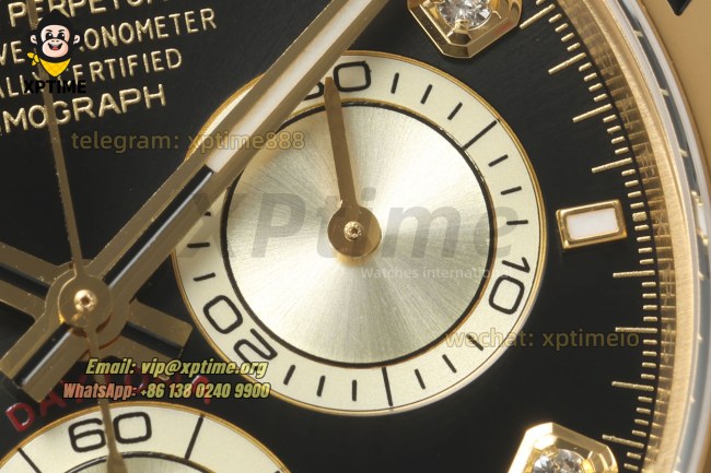 Daytona 126508 40mm CLEAN Black & Golden/Diamonds on YG/YG Bracelet SH4131 Super Clone Daytona 126508 40mm CLEAN Black & Golden/Diamonds on YG/YG Bracelet SH4131 Super Clone