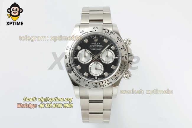 Daytona 126509 40mm CLEAN Black & Steel/Diamonds on SS/SS Bracelet SH4131 Super Clone Daytona 126509 40mm CLEAN Black & Steel/Diamonds on SS/SS Bracelet SH4131 Super Clone
