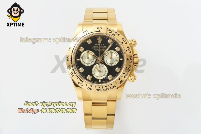Daytona 126508 40mm CLEAN Black & Golden/Diamonds on YG/YG Bracelet SH4131 Super Clone Daytona 126508 40mm CLEAN Black & Golden/Diamonds on YG/YG Bracelet SH4131 Super Clone