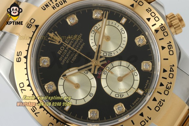 Daytona 126503 40mm CLEAN Black & Golden/Diamonds on YG/SS Bracelet SH4131 Super Clone Daytona 126503 40mm CLEAN Black & Golden/Diamonds on YG/SS Bracelet SH4131 Super Clone
