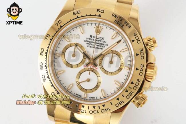 Daytona 126508 40mm CLEAN White/Sticks on YG/YG Bracelet SH4131 Super Clone Daytona 126508 40mm CLEAN White/Sticks on YG/YG Bracelet SH4131 Super Clone