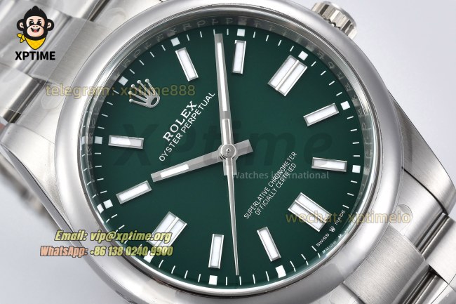 Oyster Perpetual 124300 41mm Clean Green/Stick on SS/SS Bracelet SH3230 Super Clone Oyster Perpetual 124300 41mm Clean Green/Stick on SS/SS Bracelet SH3230 Super Clone
