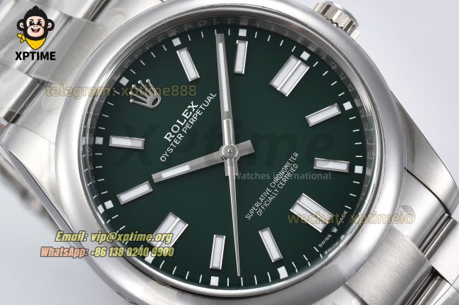 Oyster Perpetual 124300 41mm Clean Green/Stick on SS/SS Bracelet SH3230 Super Clone Oyster Perpetual 124300 41mm Clean Green/Stick on SS/SS Bracelet SH3230 Super Clone