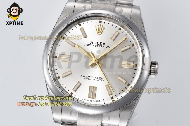 Oyster Perpetual 124300 41mm Clean Silver/Stick on SS/SS Bracelet SH3230 Super Clone Oyster Perpetual 124300 41mm Clean Silver/Stick on SS/SS Bracelet SH3230 Super Clone