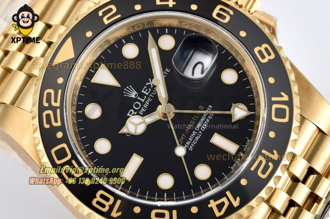 GMT Master II 126718 GRNR 40mm Clean Black/Dot on Jub YG/YG Bracelet DD3285 GMT Master II 126718 GRNR 40mm Clean Black/Dot on Jub YG/YG Bracelet DD3285