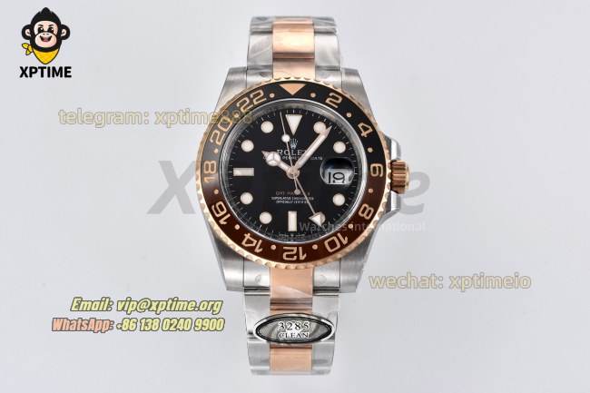 GMT Master II 126715 Rootbeer 40mm Clean Black/Dot on Oys RG/SS Bracelet DD3285 GMT Master II 126715 Rootbeer 40mm Clean Black/Dot on Oys RG/SS Bracelet DD3285