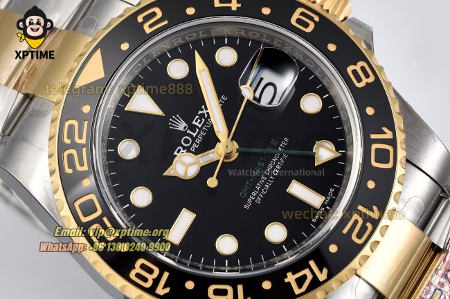 GMT Master II 116713 GRNR 40mm Clean Black/Dot on Oys YG/SS Bracelet VR3186 GMT Master II 116713 GRNR 40mm Clean Black/Dot on Oys YG/SS Bracelet VR3186