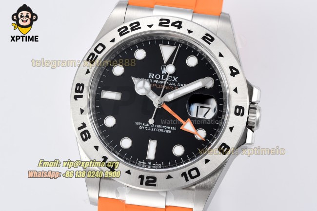 Explorer II 42mm CLEAN Black/Dot on SS/RU Strap VS3285 Super Clone Explorer II 42mm CLEAN Black/Dot on SS/RU Strap VS3285 Super Clone