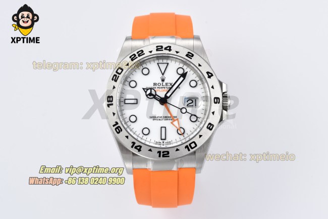 Explorer II 42mm CLEAN White/Dot on SS/RU Strap VS3285 Super Clone Explorer II 42mm CLEAN White/Dot on SS/RU Strap VS3285 Super Clone