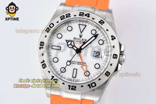 Explorer II 42mm CLEAN White/Dot on SS/RU Strap VS3285 Super Clone Explorer II 42mm CLEAN White/Dot on SS/RU Strap VS3285 Super Clone