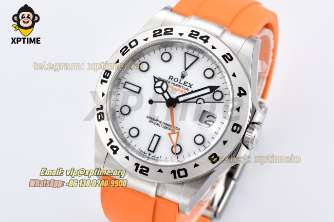 Explorer II 42mm CLEAN White/Dot on SS/RU Strap VS3285 Super Clone Explorer II 42mm CLEAN White/Dot on SS/RU Strap VS3285 Super Clone