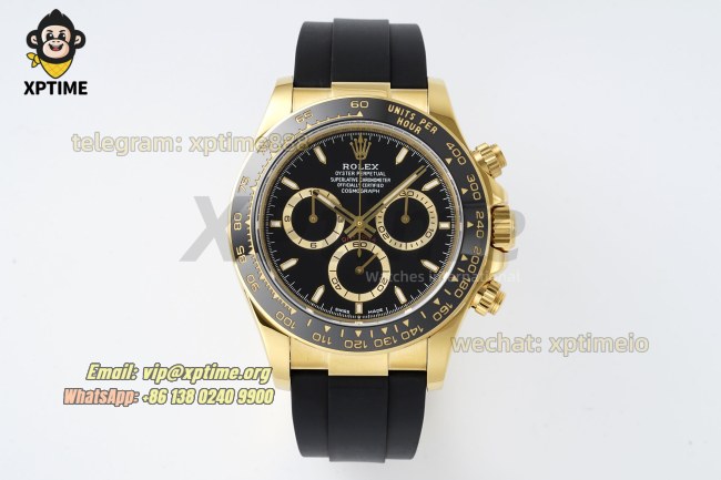 Daytona 126518 40mm Clean Black/Stick on YG/RU Strap SH4131 Super Clone Daytona 126518 40mm Clean Black/Stick on YG/RU Strap SH4131 Super Clone