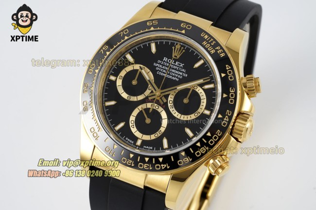 Daytona 126518 40mm Clean Black/Stick on YG/RU Strap SH4131 Super Clone Daytona 126518 40mm Clean Black/Stick on YG/RU Strap SH4131 Super Clone