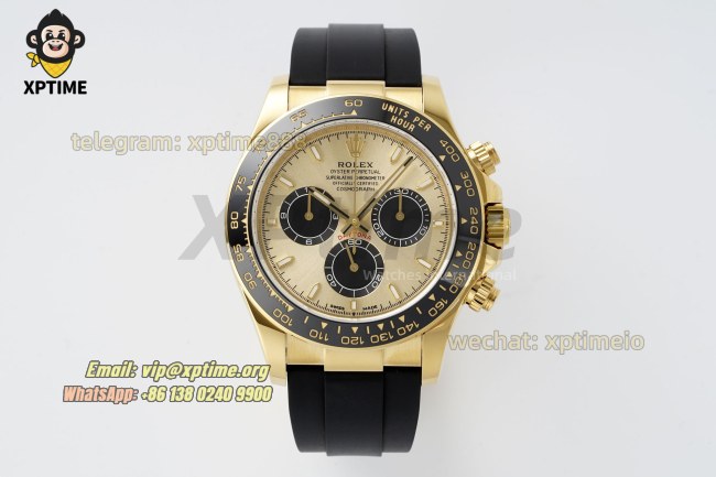 Daytona 126518 40mm Clean YG Black/Stick on YG/RU Strap SH4131 Super Clone Daytona 126518 40mm Clean YG Black/Stick on YG/RU Strap SH4131 Super Clone