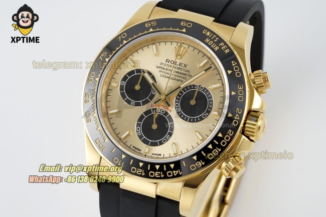 Daytona 126518 40mm Clean YG Black/Stick on YG/RU Strap SH4131 Super Clone Daytona 126518 40mm Clean YG Black/Stick on YG/RU Strap SH4131 Super Clone